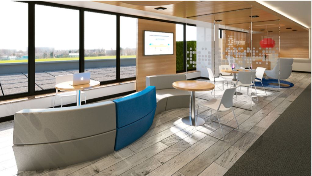 salas de espera, estaciones de trabajo.